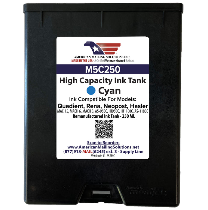 Quadient/ Rena M5C250 Memjet Cyan Ink Cartridge