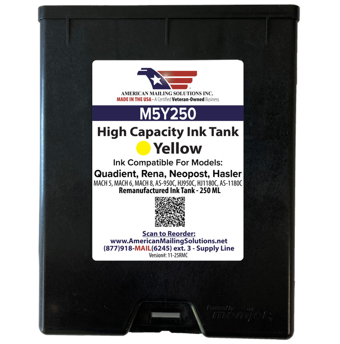 Quadient / Rena M5Y250 Memjet Yellow Ink Cartridge