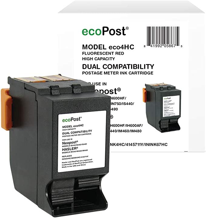 Quadient ININK67HC Replacement Red Ink Cartridge For IN600, IN700 and